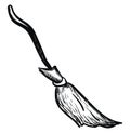 Sketch of a broom , vector or color illustration