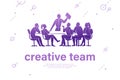 Creative team concept. Team work, project management, team building, planning, meeting.