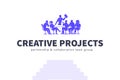 Creative team concept. Team work, project management, team building, planning, meeting.