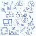 Sketch of business doddle elements Royalty Free Stock Photo