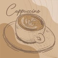 Sketch of a capuccino mug Vector Royalty Free Stock Photo