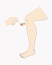 Sketch;cartoon knee reflex test