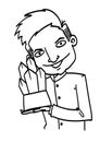Sketch Cartoon man Royalty Free Stock Photo