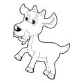 sketch cartoon scene with funny looking farm goat smiling illustration for children Royalty Free Stock Photo