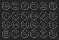 Sketch chalk medical linear icons set