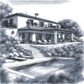 Cozy Mediterranean Villa Sketch