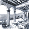 Cozy Mediterranean Villa Sketch