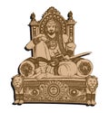 Sketch of Chatrapati Shivaji Maharaj Indian Ruler and a member of the Bhonsle Maratha clan outline, silhouette editable