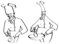 Sketch of chefs cooking