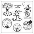 Sketch circus and logotype in vintage style Royalty Free Stock Photo