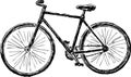 Sketch of city bicycle for active lifestyle Royalty Free Stock Photo