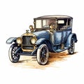 Vintage Car Illustration On White Background Royalty Free Stock Photo