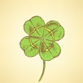 Sketch clover, vector background, saint Patrick day