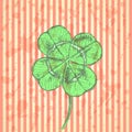 Sketch clover, vector background, saint Patrick day