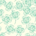 Sketch clover, vector background, saint Patrick day