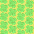 Sketch clover, vector seamless pattern, saint Patrick day symbo