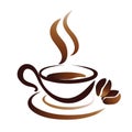 Sketch of coffee cup, icon Royalty Free Stock Photo