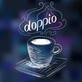 Sketch of coffee doppio Royalty Free Stock Photo