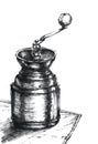Sketch of coffee handmill Royalty Free Stock Photo