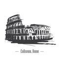 Sketch of the Coliseum by hand.