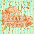 Sketch Coliseum, vector vintage background