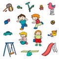 Sketch Colored Children Entertainments Set