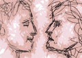 Sketch of couple faces