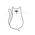 Sketch cute cat on white background