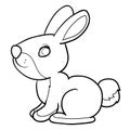 Sketch of a cute rabbit, coloring book, cartoon illustration, isolated object on white background, vector Royalty Free Stock Photo