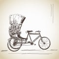 Sketch of cycle rickshaw