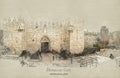 Sketch of Damascus Gate, Jerusalem Royalty Free Stock Photo