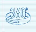 sketch The 360-degree Angle icon. Geometric mathematical symbol. Full rotation