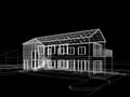 sketch design of house , 3d rendering Royalty Free Stock Photo