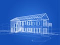 sketch design of house , 3d rendering Royalty Free Stock Photo