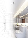 Sketch design of interior bathroom Royalty Free Stock Photo