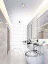 Sketch design of interior bathroom Royalty Free Stock Photo