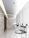 Sketch design of interior bathroom Royalty Free Stock Photo