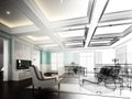 Sketch design of interior living Royalty Free Stock Photo
