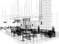 Sketch design of interior restaurant