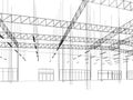 Sketch design of interior warehouse,