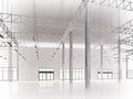Sketch design of interior warehouse,