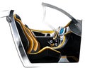 Sketch design of the modern conceptual interior of a sports coupe car. Illustration. Royalty Free Stock Photo