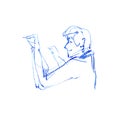 Sketch of the directing orchestra conductor. Pencil drawing.