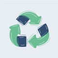 Sketch doodle recycle reuse symbol