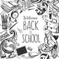 Sketch Doodles Back To School Frame Royalty Free Stock Photo