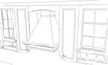 Sketch drawing of classic kitchen details Royalty Free Stock Photo