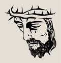 Jesus Christus Face Sketch, art vector design