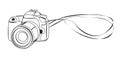 Sketch of DSLR camera Vector