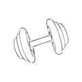 Sketch dumbbell weight, dumbbells, vector sketch illustration