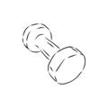 Sketch dumbbell weight, dumbbells, vector sketch illustration